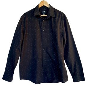 H&M Black And White Long Sleeve Button Up Men’s size XL